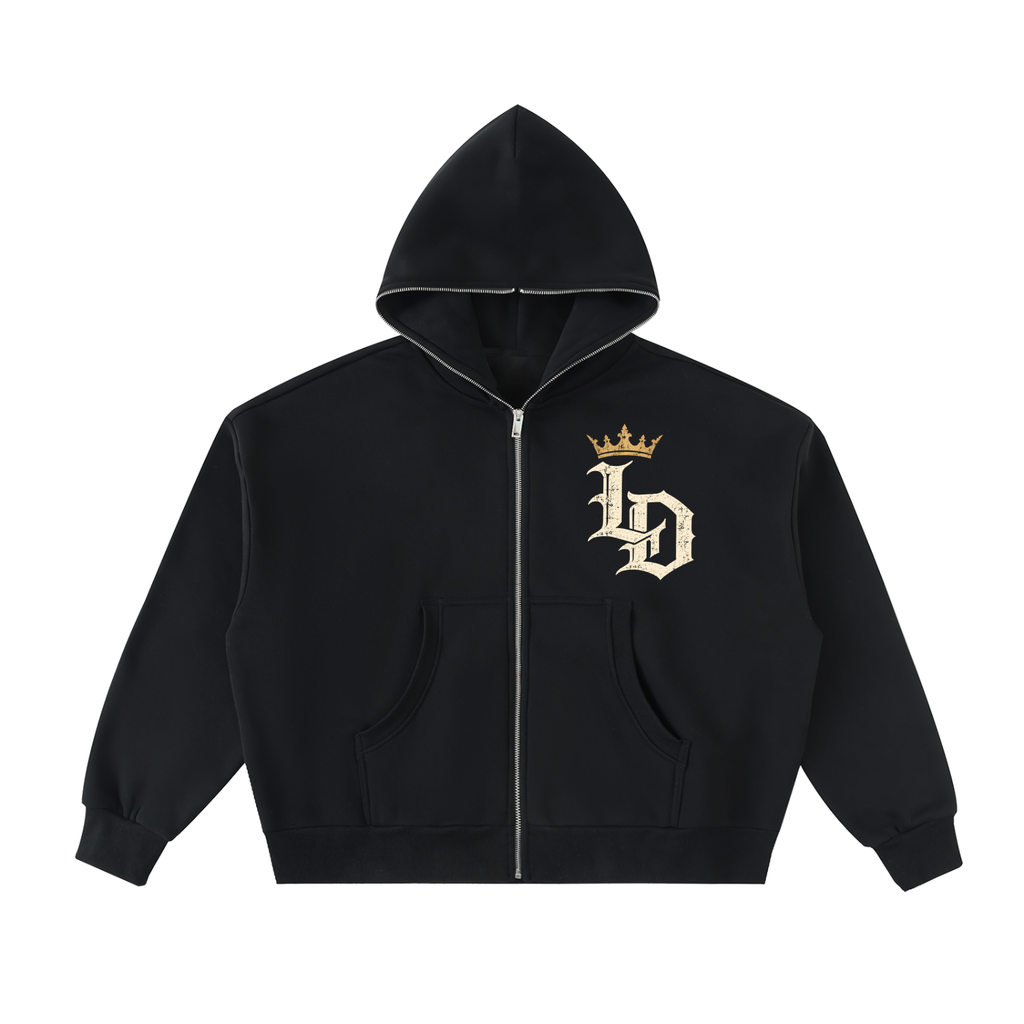 She Walks With Lions Boxy Full-Zip Hoodie