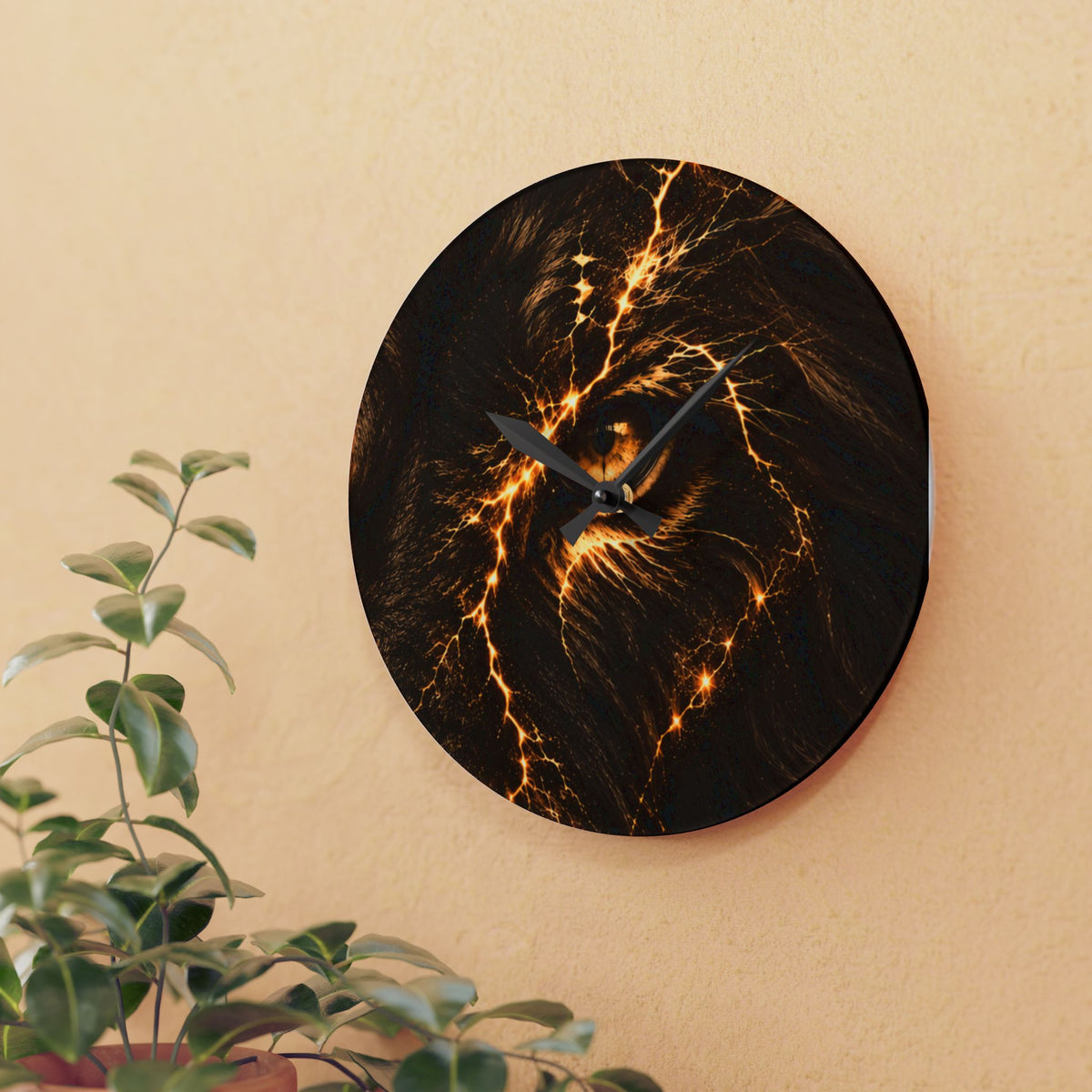 Lightning Lion Acrylic Wall Clock