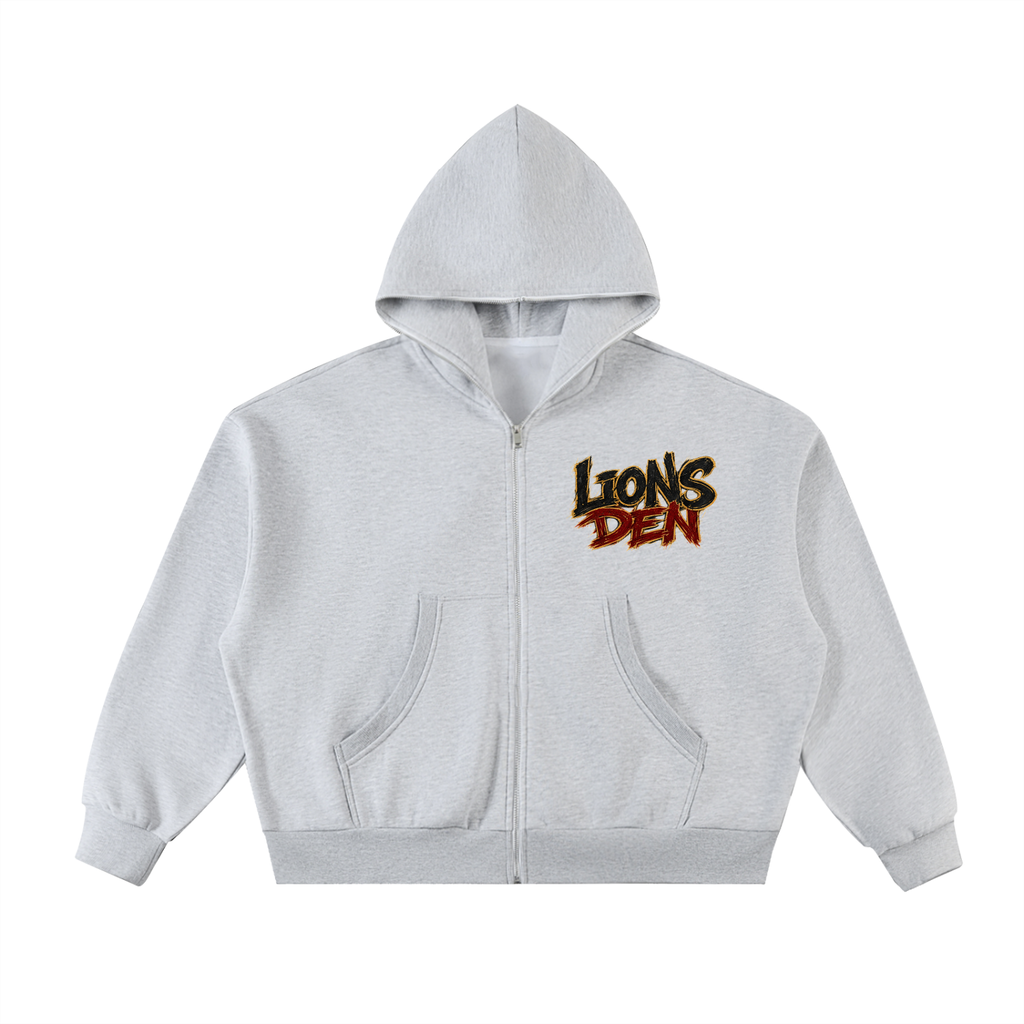Lions Den Graffiti Lion Boxy Full-Zip Hoodie