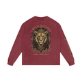 Lioness Crown & Roses Acid-Wash Oversized Long-Sleeve Tee