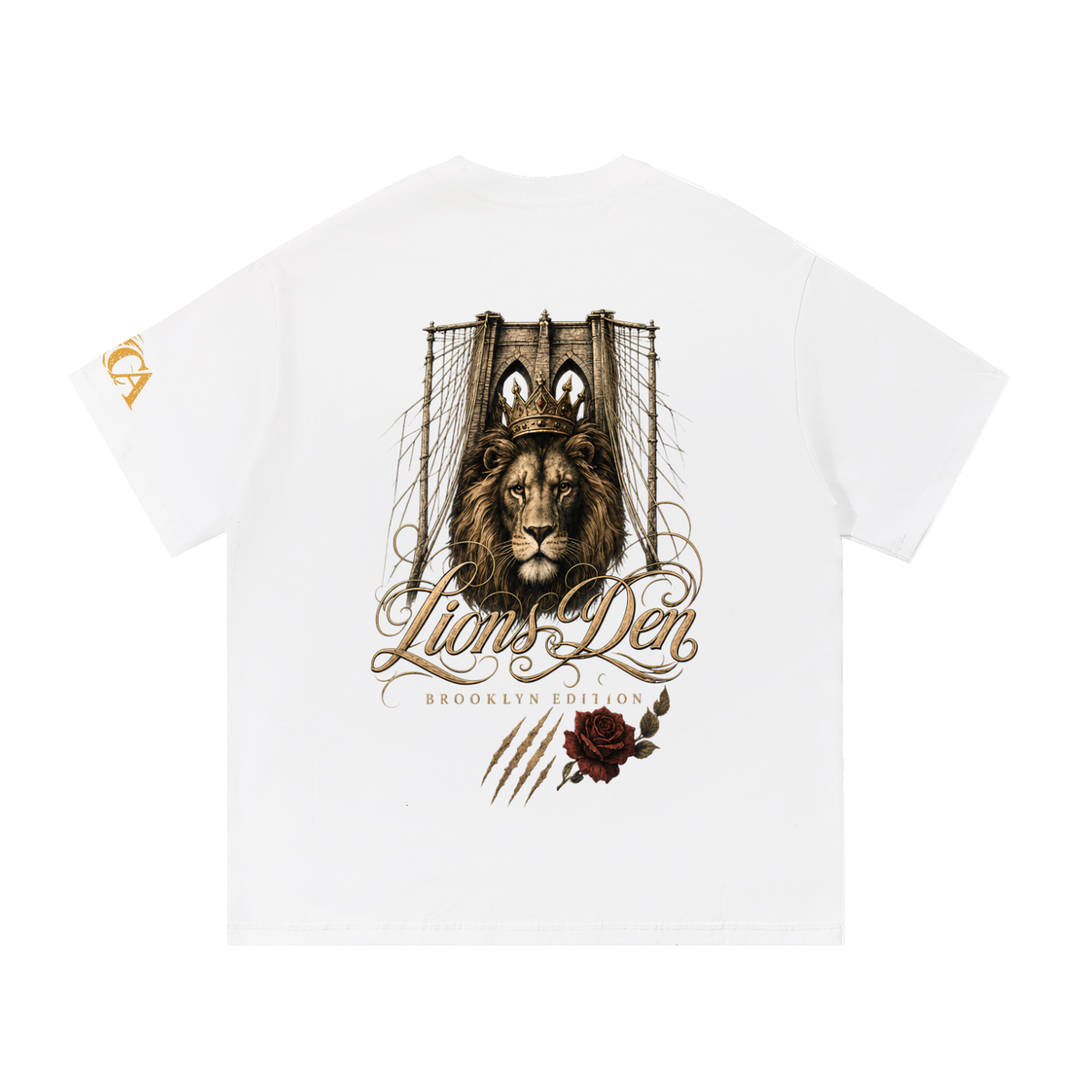 Caged Lion and Rose Essential Cotton Tee