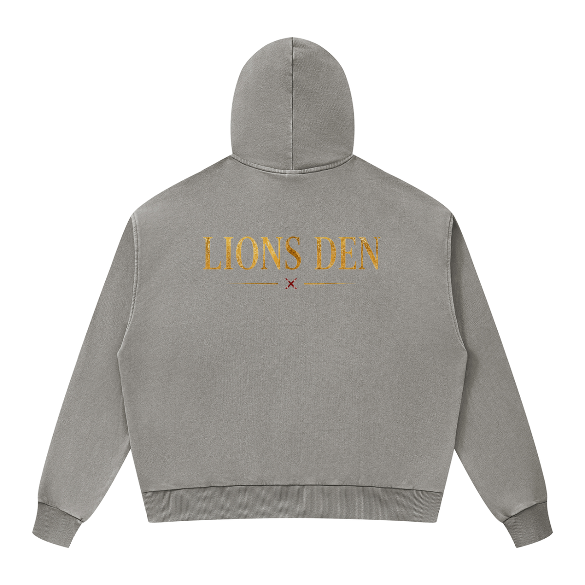 Royal Lion Shield Mineral-Wash Boxy Zip Hoodie