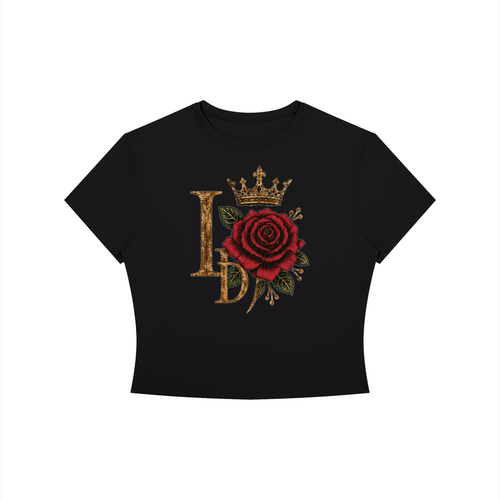 Crowned LD & Rose Women’s Cropped Tee
