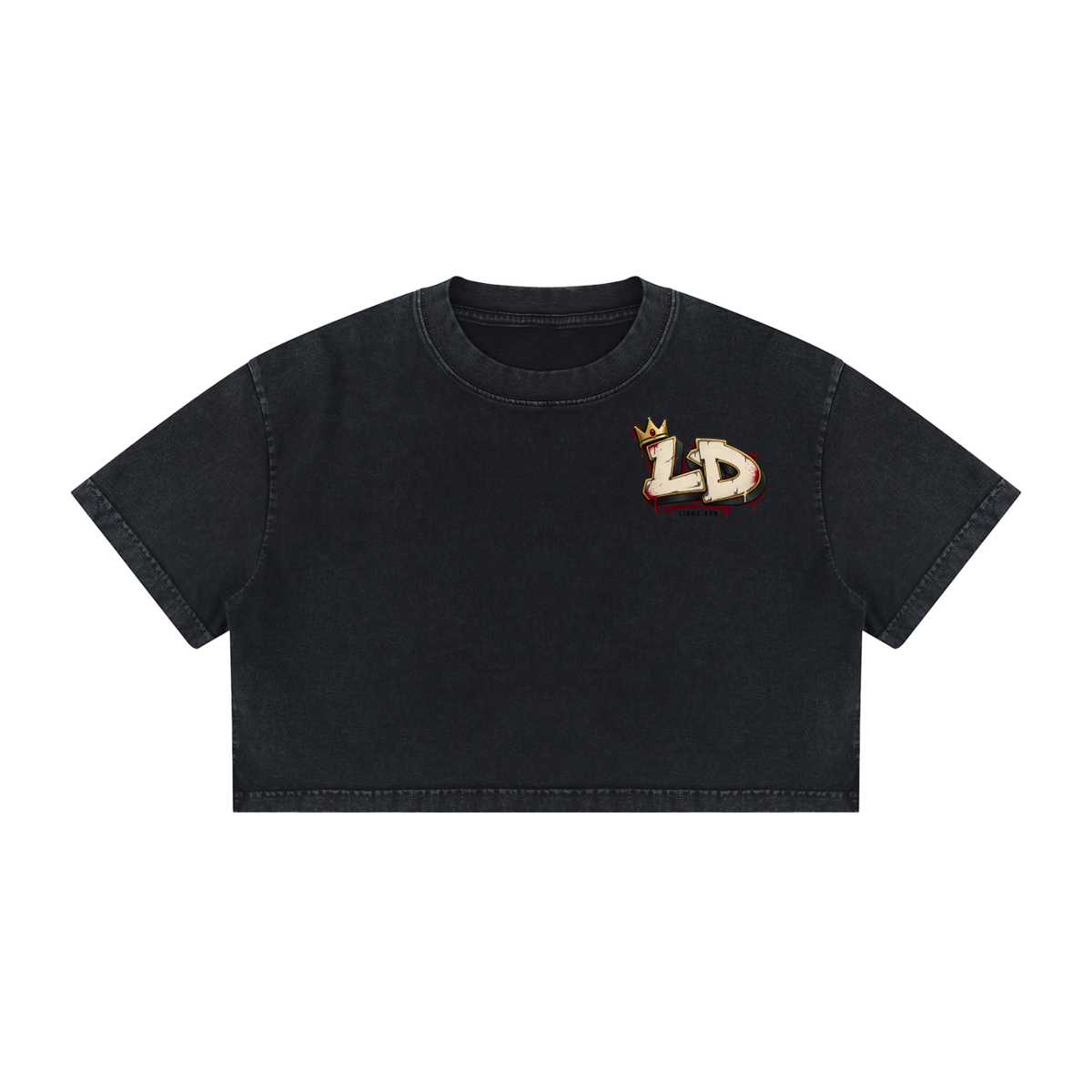 Crowned LD Mineral-Wash Crop Tee