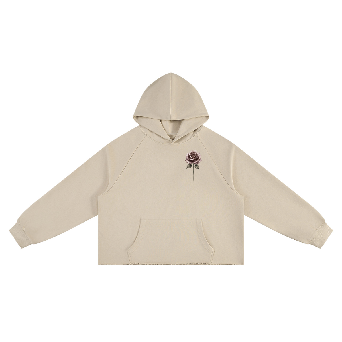The Pride Rose Vintage-Wash Raw-Edge Hoodie