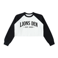 Lions Den EST. 2026 Color-Block Cropped Sweatshirt