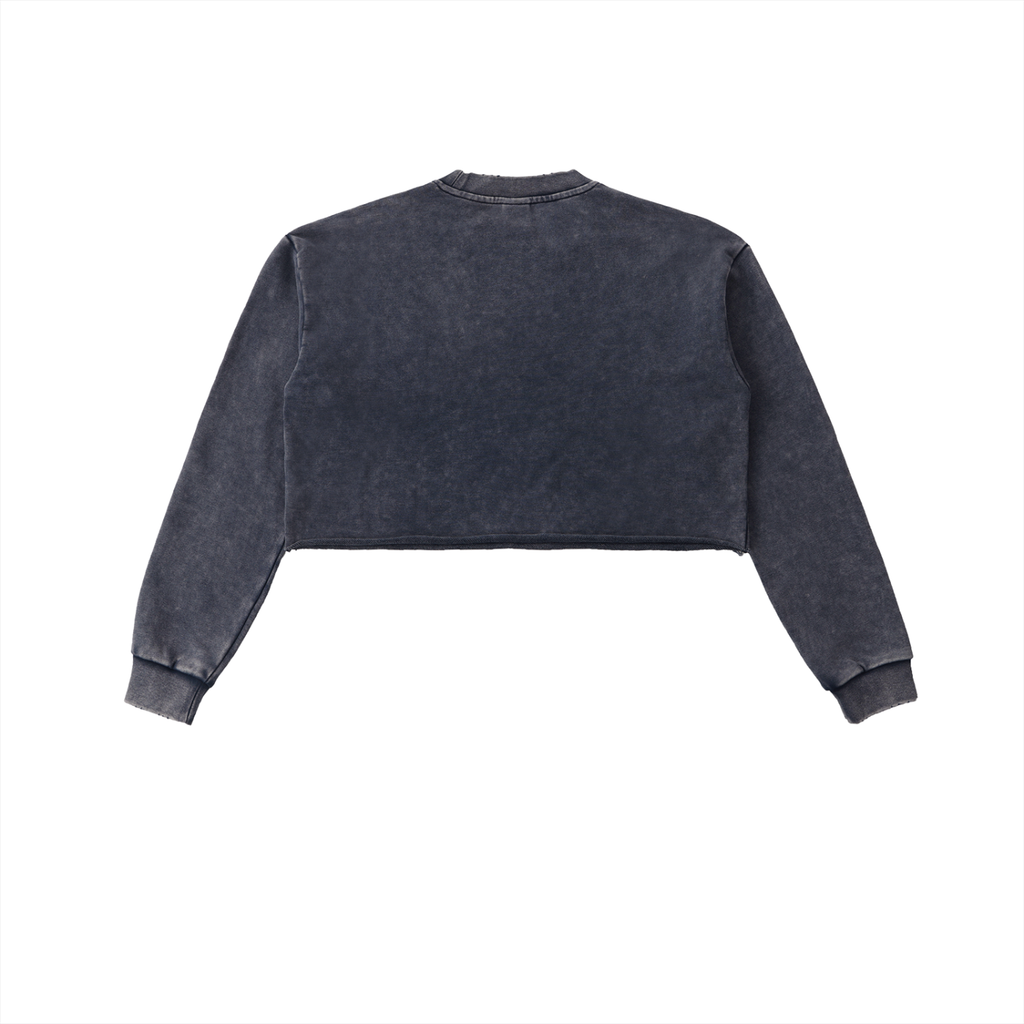 Crowned LD & Rose Snow-Wash Cropped Sweatshirt