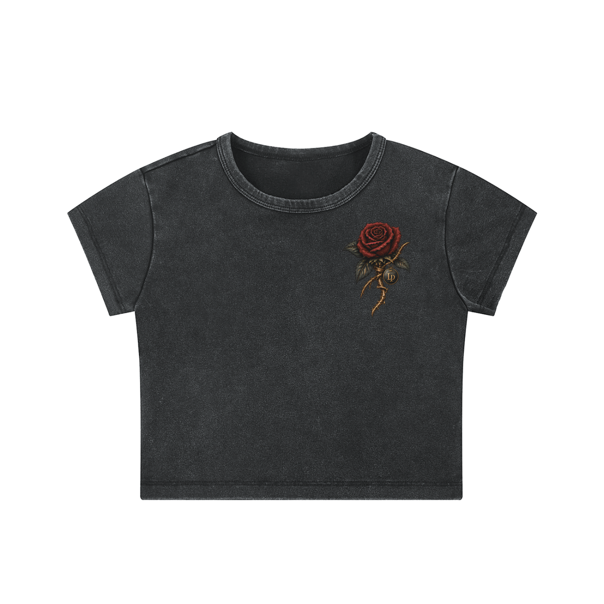 Lead With Loyalty Rose Snow-Wash Crop Top