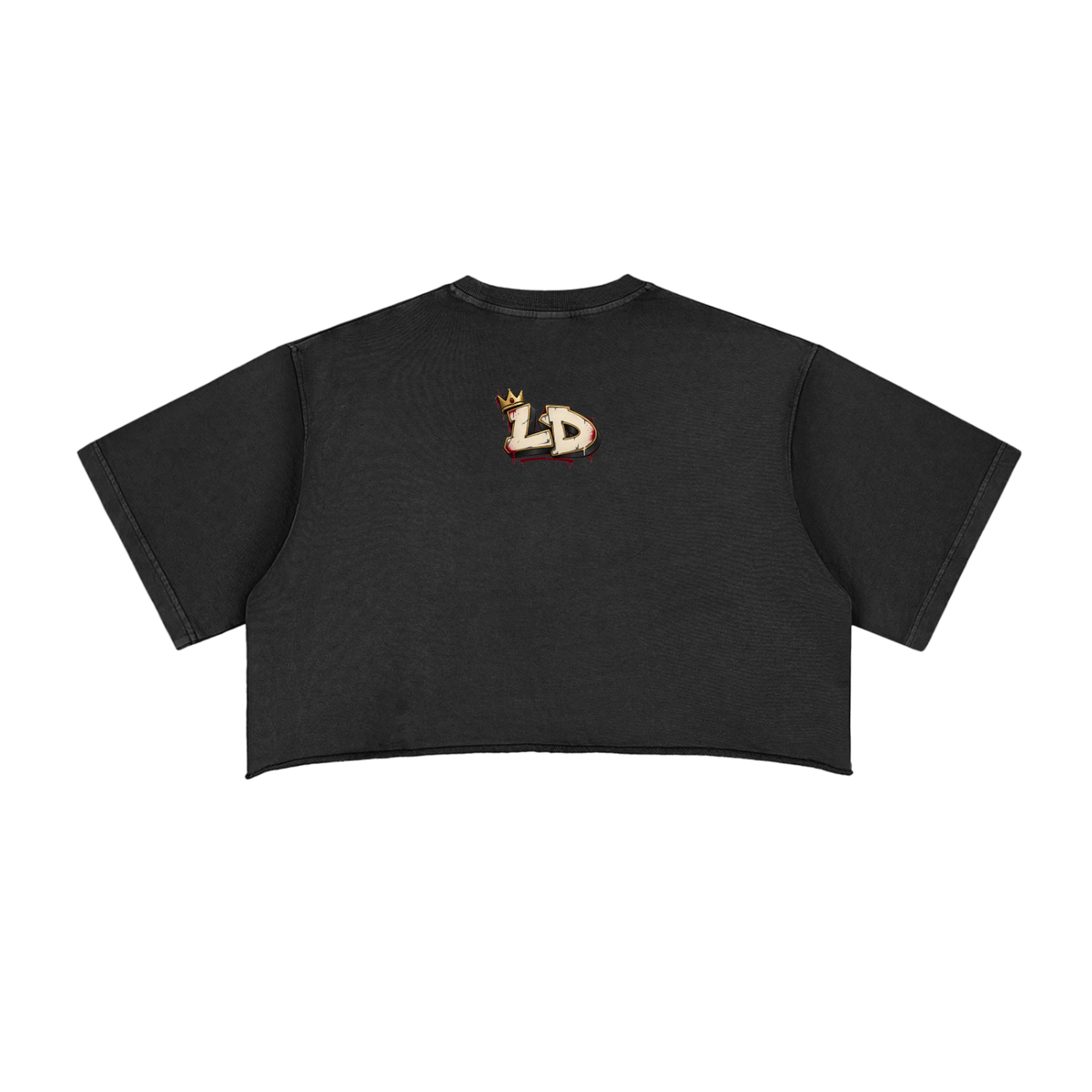 Pretty Untamed Snow-Wash Raw-Edge Crop Top