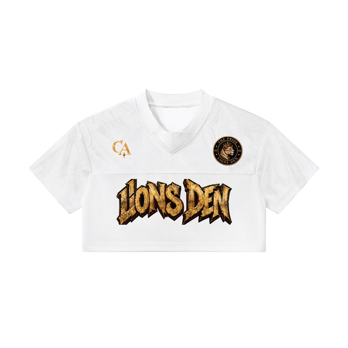 Lions Den The Pride women's cropped paneled V-neck jersey product view 3