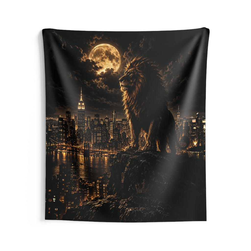 Moonlit King Over NYC Stream Backdrop