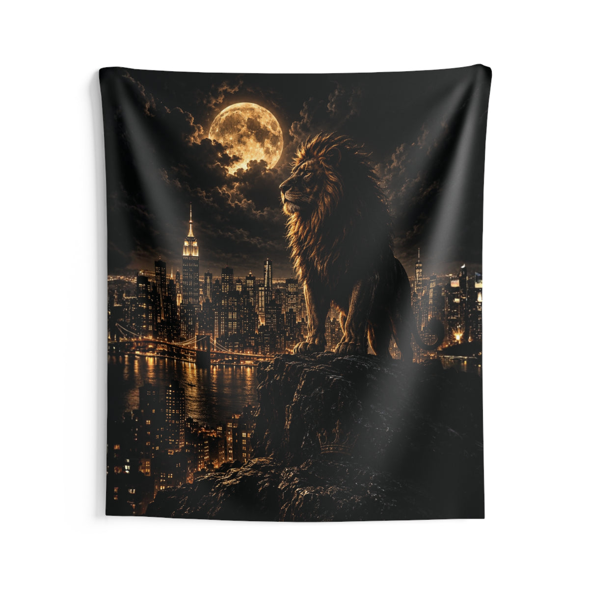 Moonlit King Over NYC Stream Backdrop