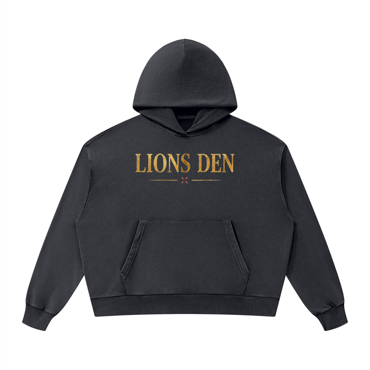 Gold Lions Den Mineral-Wash Boxy Hoodie