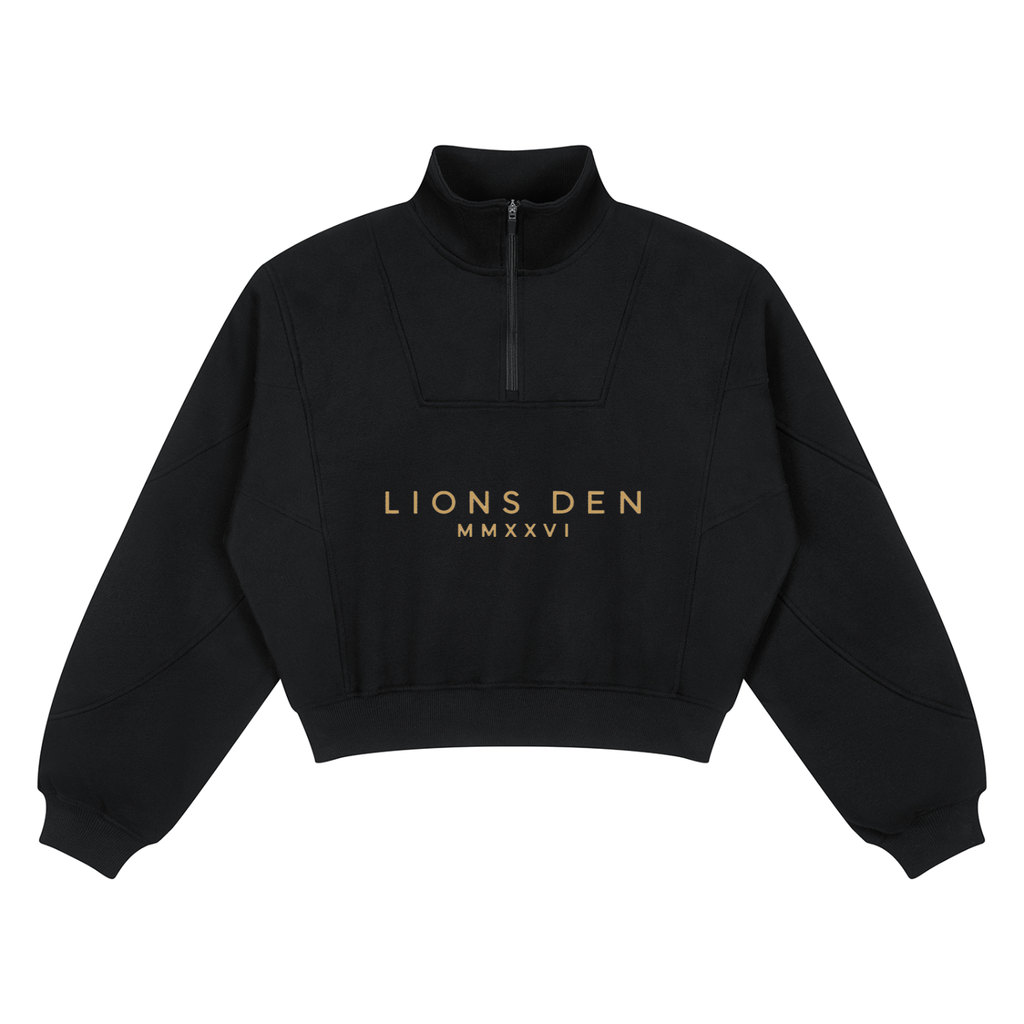 Lions Den MMXXVI Cropped Quarter-Zip Sweatshirt