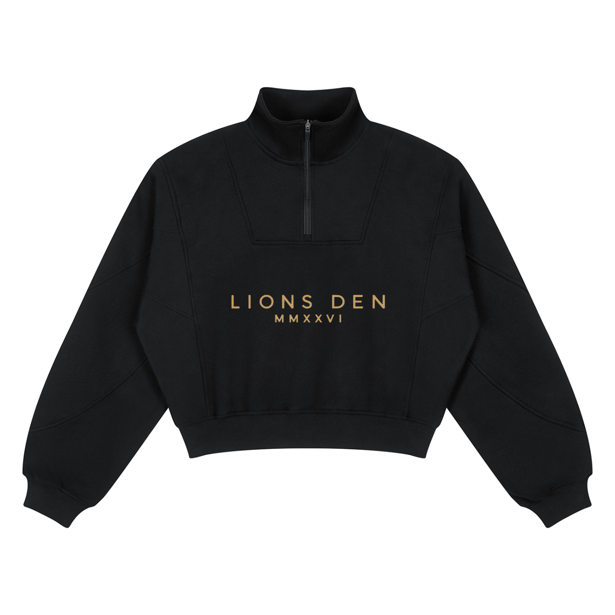 Lions Den MMXXVI Cropped Quarter-Zip Sweatshirt