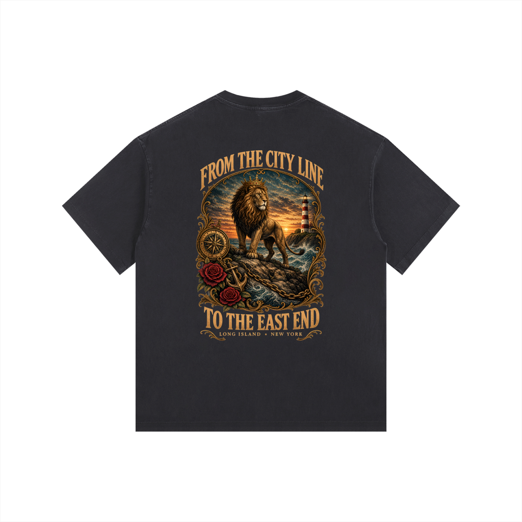 City Line to East End Vintage-Wash Oversized Tee
