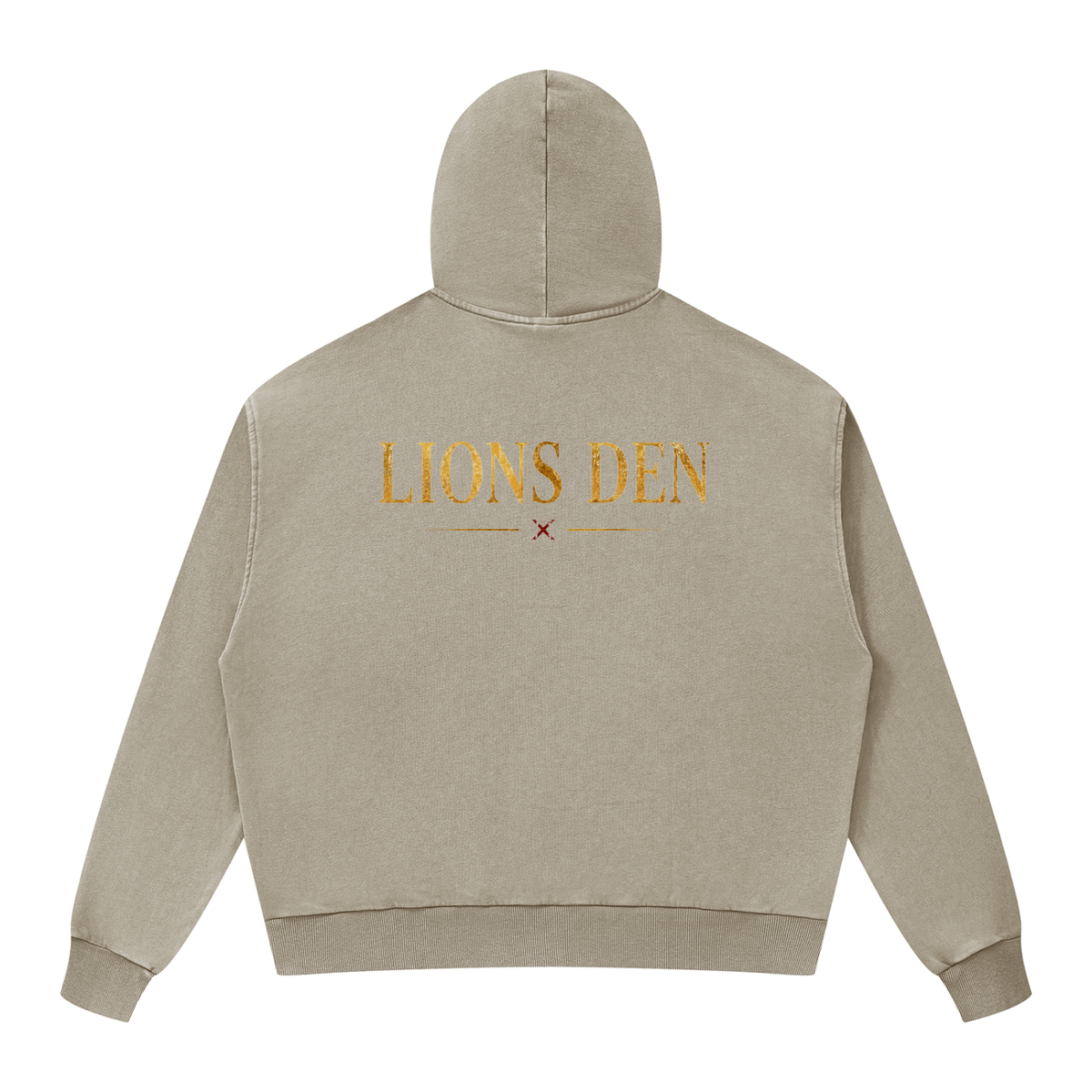 Royal Lion Shield Mineral-Wash Boxy Zip Hoodie