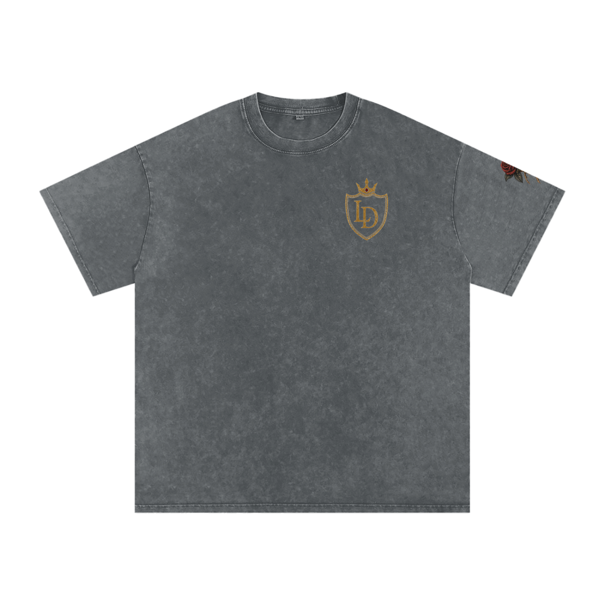 Royal LD Rose Shield Snow-Wash Oversized Tee