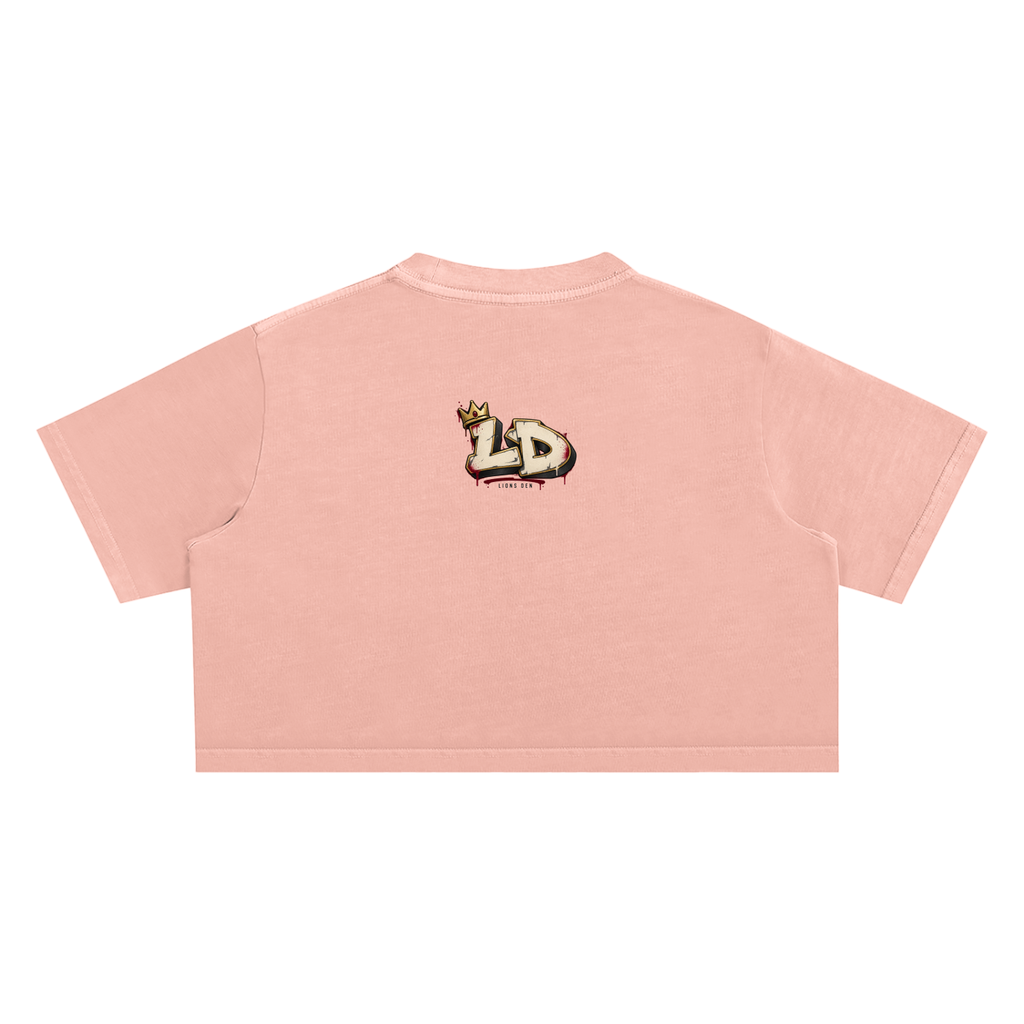 Her Stream Her Rules Snow-Wash Crop Top