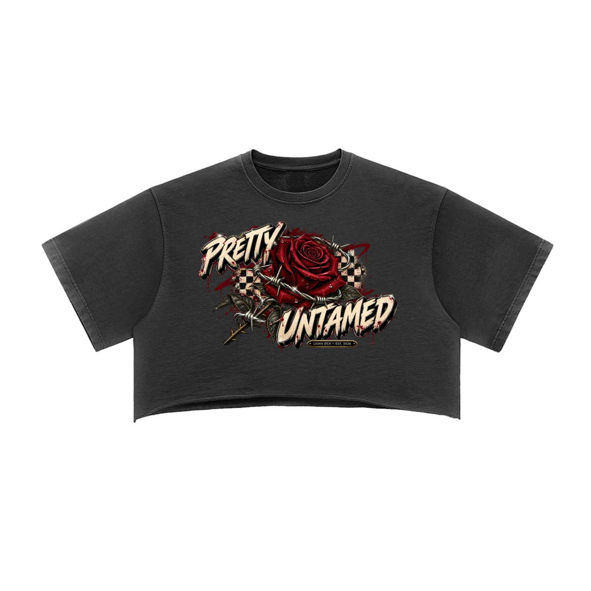 Pretty Untamed Snow-Wash Raw-Edge Crop Top