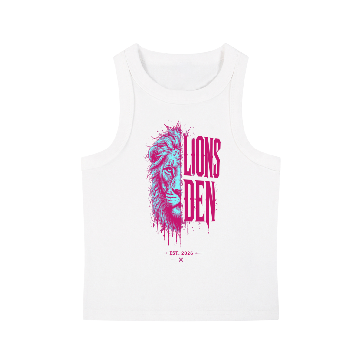Neon Split Lion Snow-Wash Tank