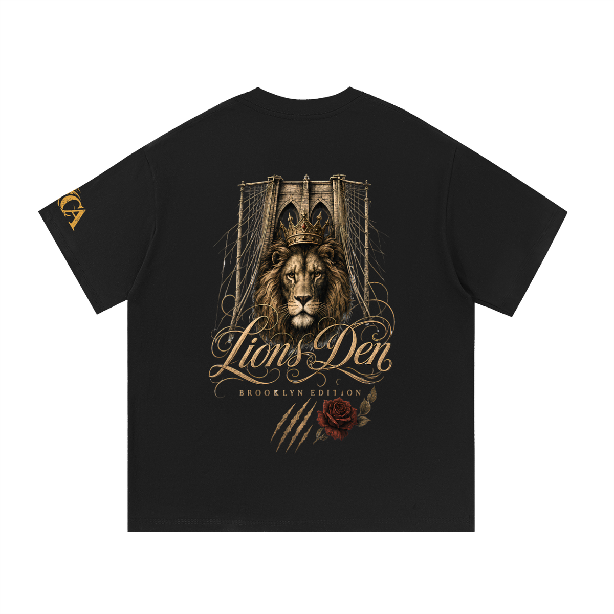 Caged Lion and Rose Essential Cotton Tee