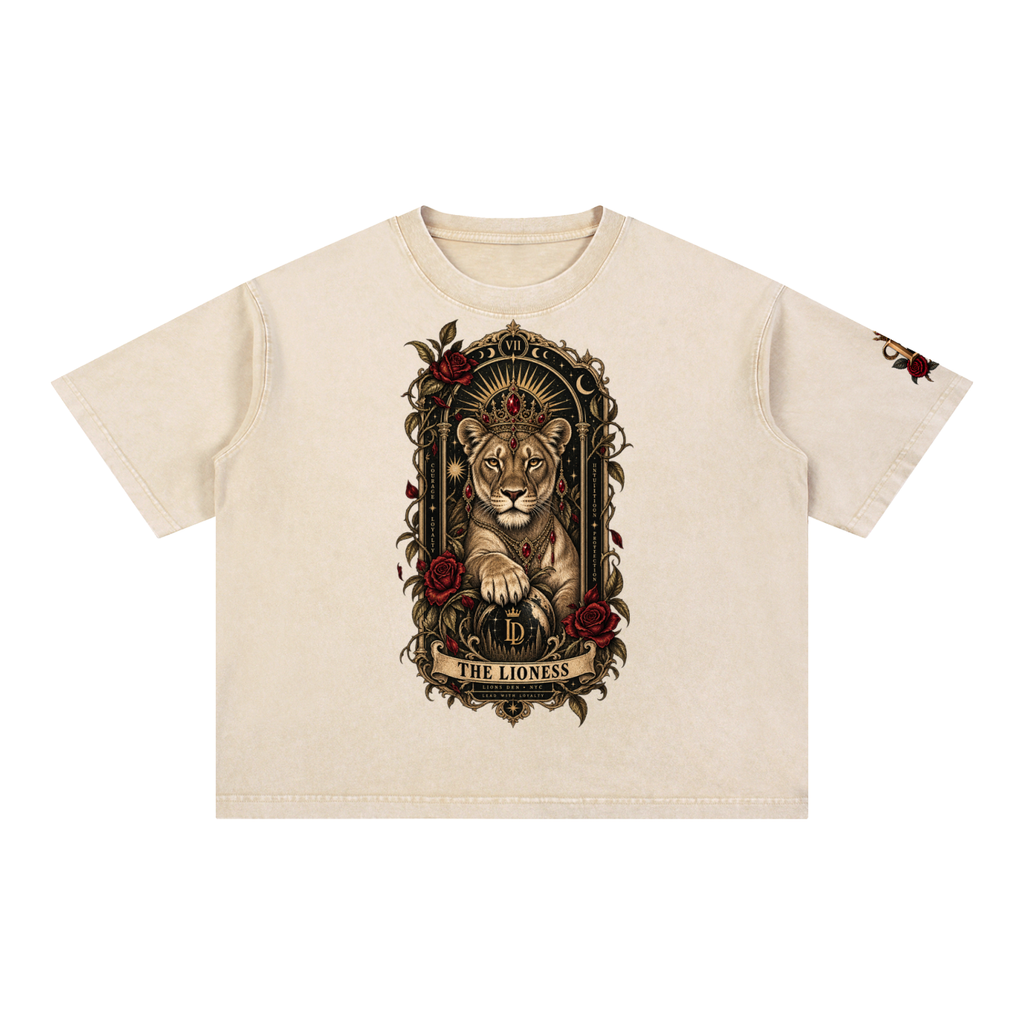 The Pride Lioness Tarot Mineral-Wash Boxy Tee