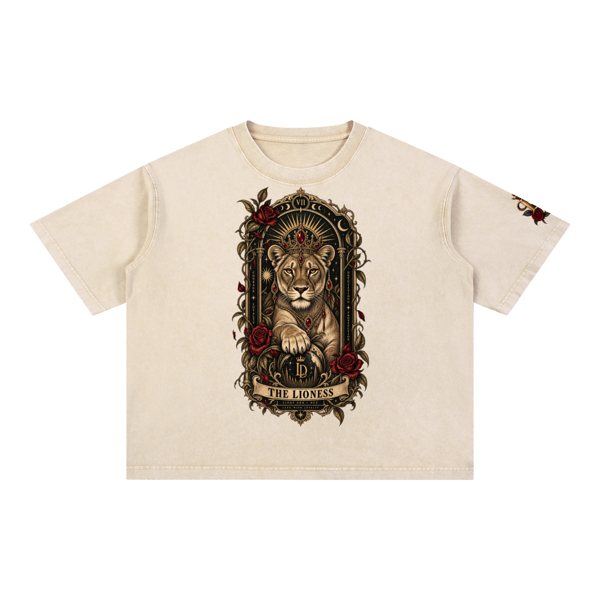 The Pride Lioness Tarot Mineral-Wash Boxy Tee