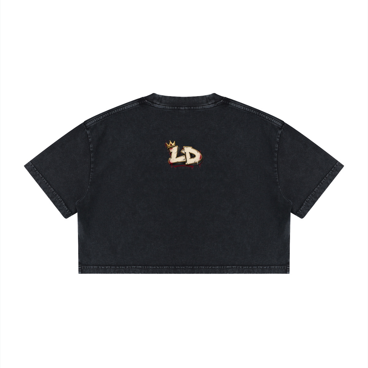 Crowned Not Claimed Women's Mineral-Wash Crop Tee