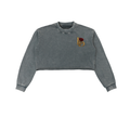 Crowned LD & Rose Snow-Wash Cropped Sweatshirt