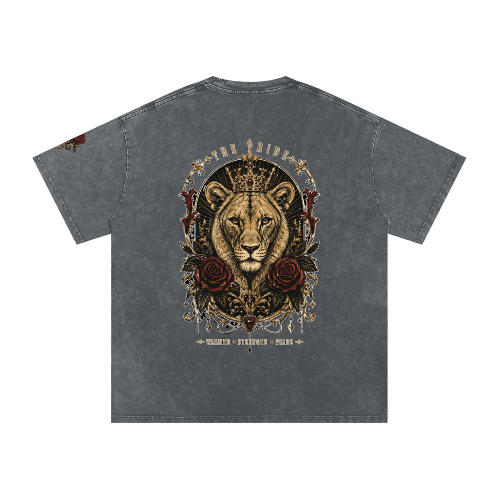 Royal LD Rose Shield Snow-Wash Oversized Tee