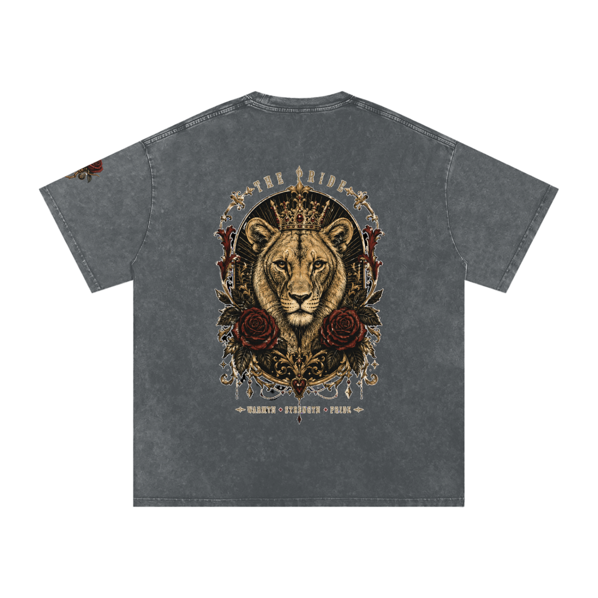 Royal LD Rose Shield Snow-Wash Oversized Tee