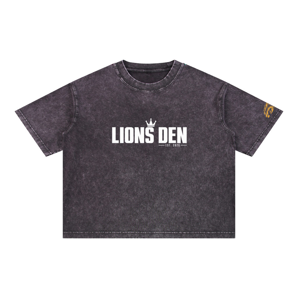 Lions Den Classic Block Mineral-Wash Boxy Tee