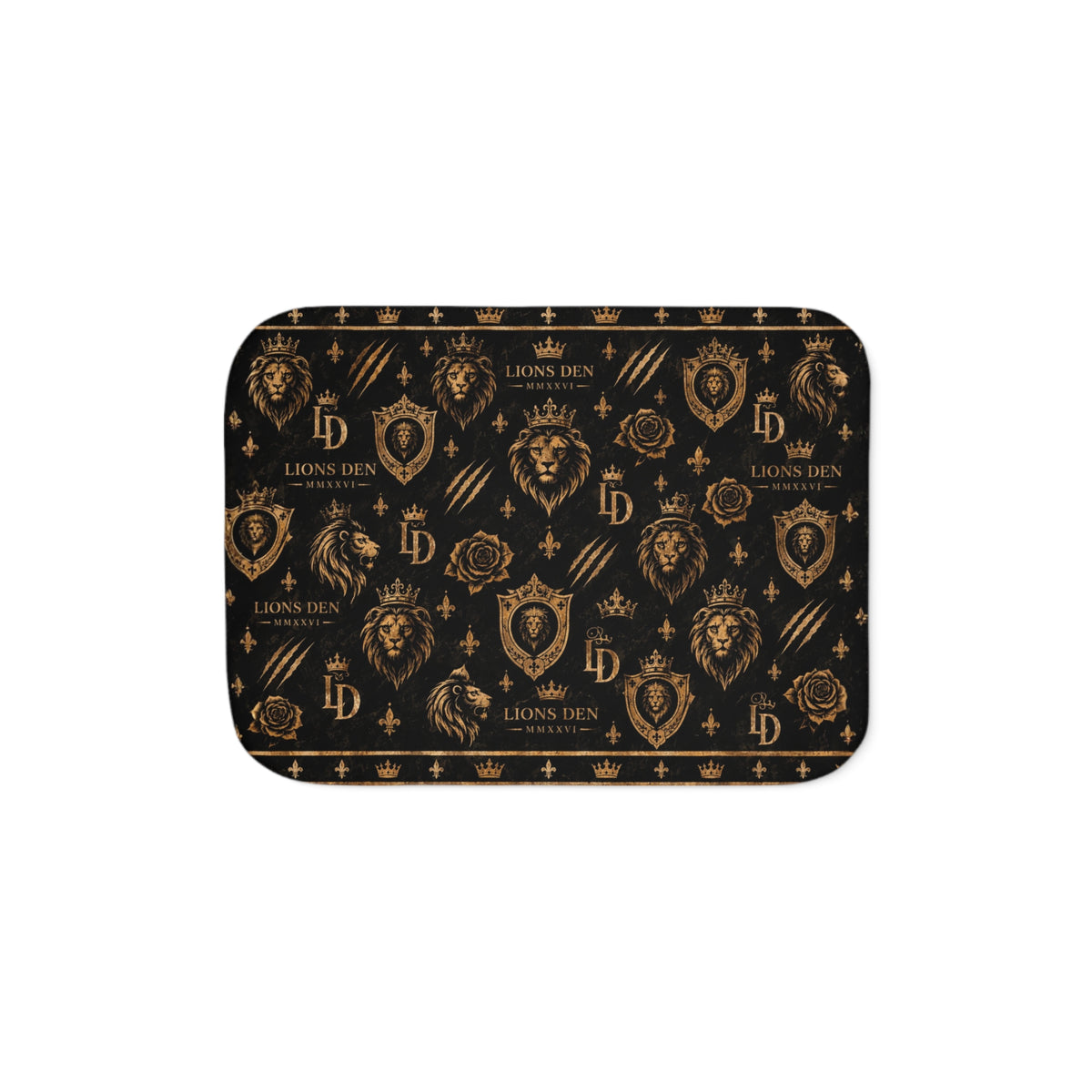 Lions Den Icon Pattern Sherpa Blanket