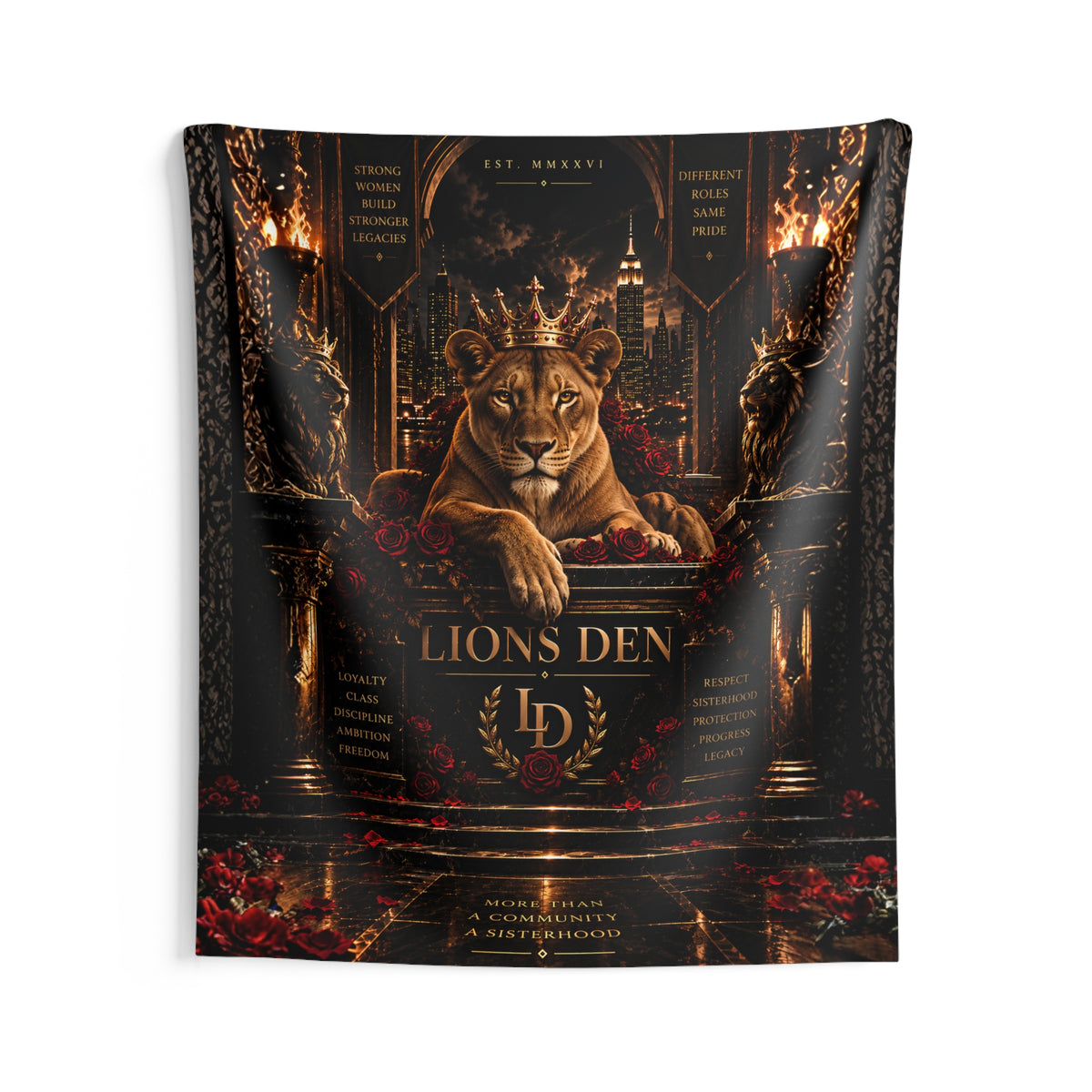 Crowned Lioness Throne Stream Backdrop