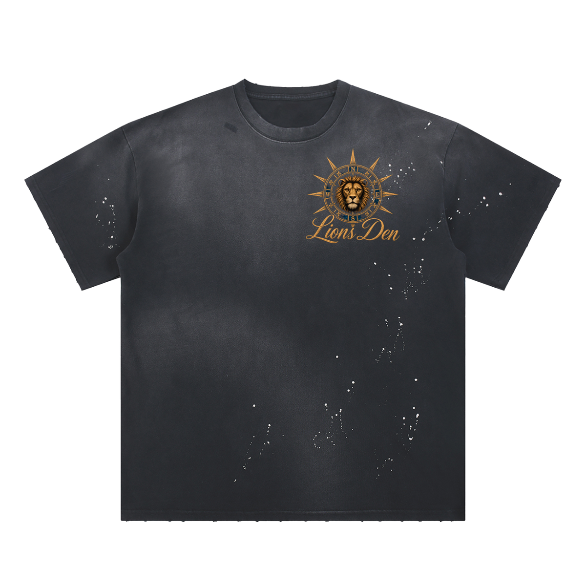 Hand-Frayed Sunfade Paint Splatter T-Shirt