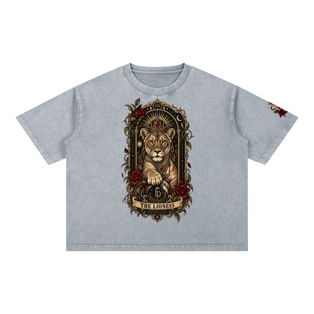 The Pride Lioness Tarot Mineral-Wash Boxy Tee