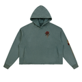 Rose Mark Vintage-Wash Frayed-Hem Hoodie