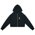 Cropped Zip-Through Hoodie