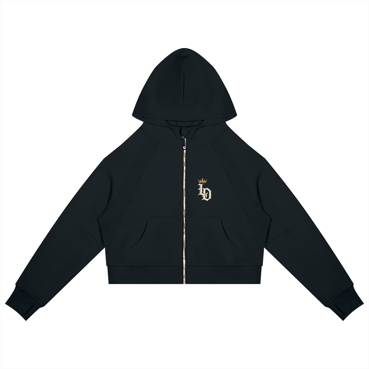 Cropped Zip-Through Hoodie