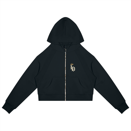 Cropped Zip-Through Hoodie