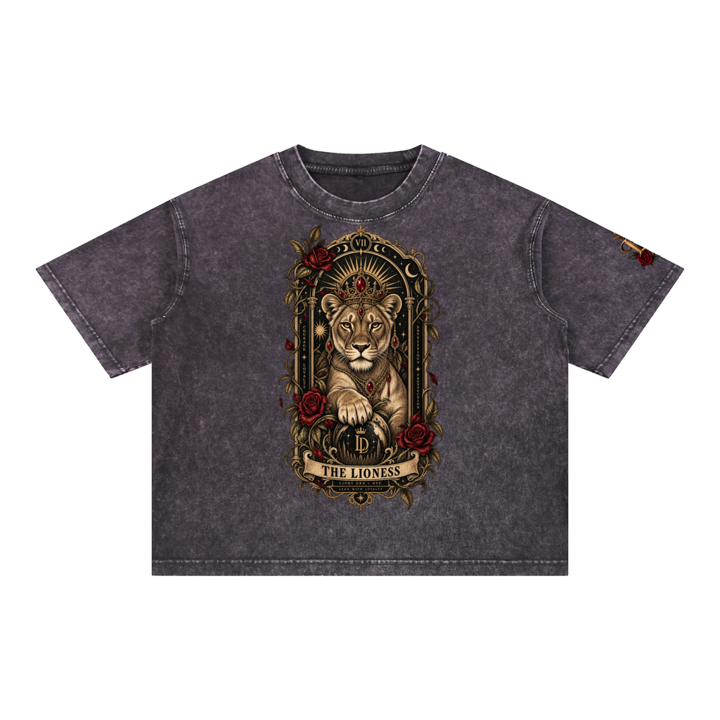The Pride Lioness Tarot Mineral-Wash Boxy Tee
