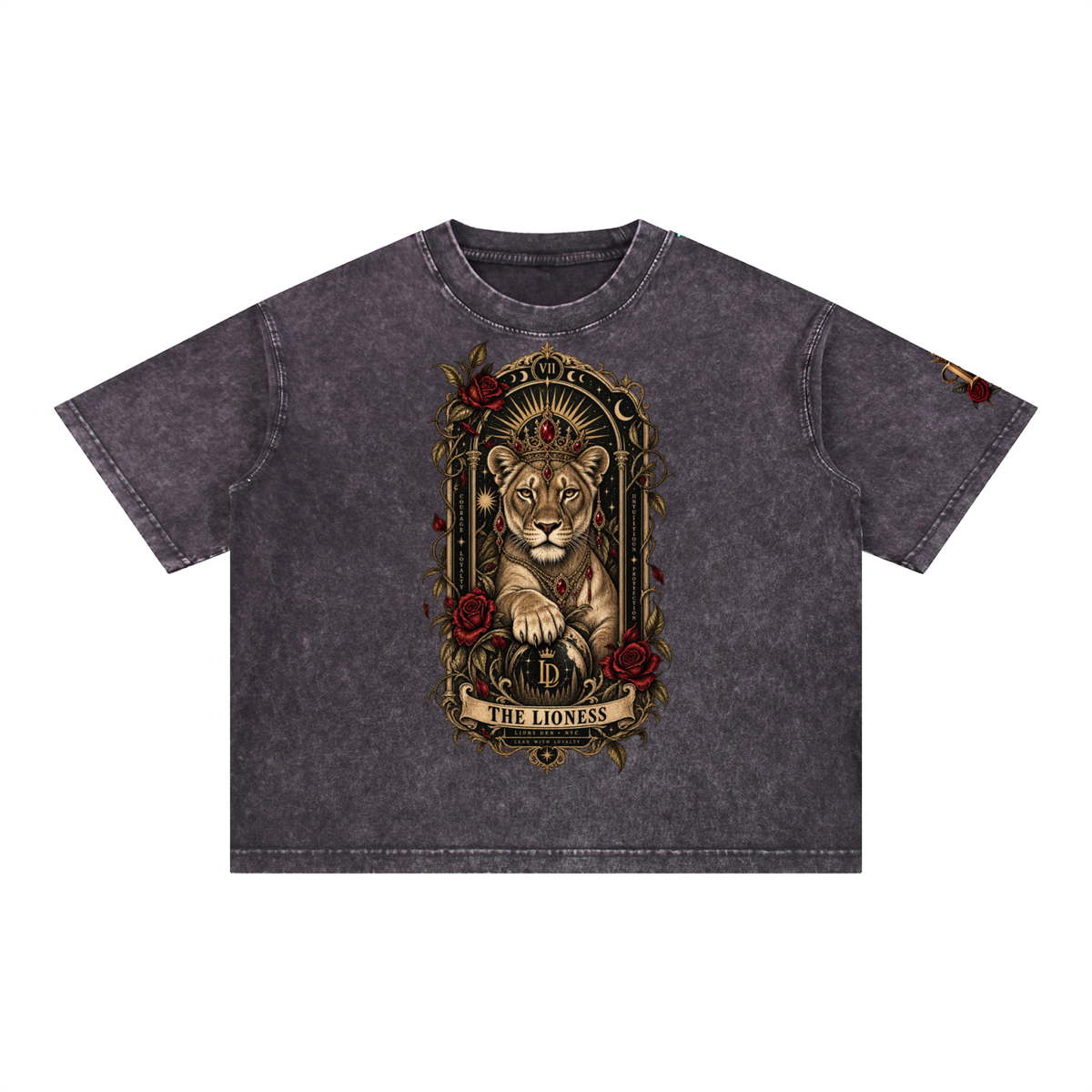 The Pride Lioness Tarot Mineral-Wash Boxy Tee