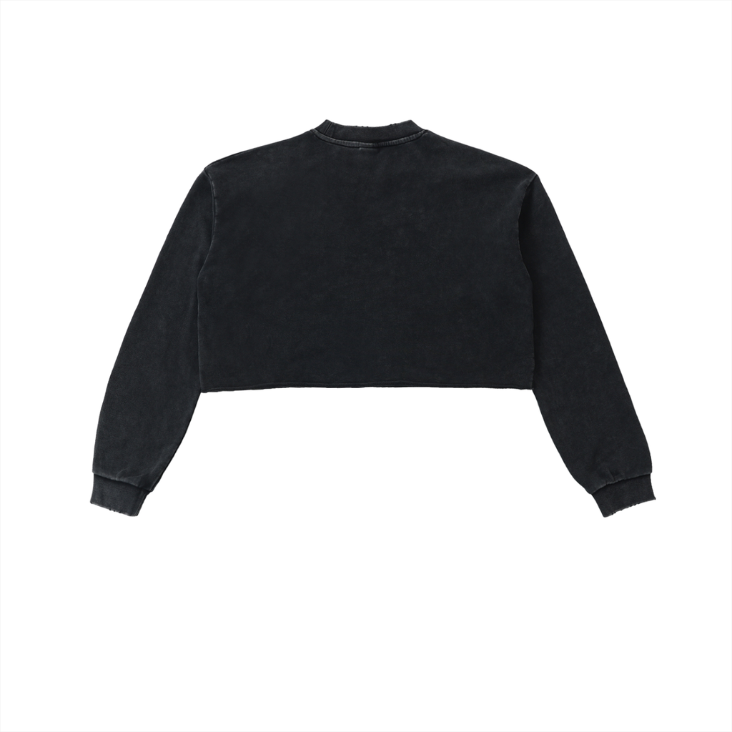 Crowned LD & Rose Snow-Wash Cropped Sweatshirt