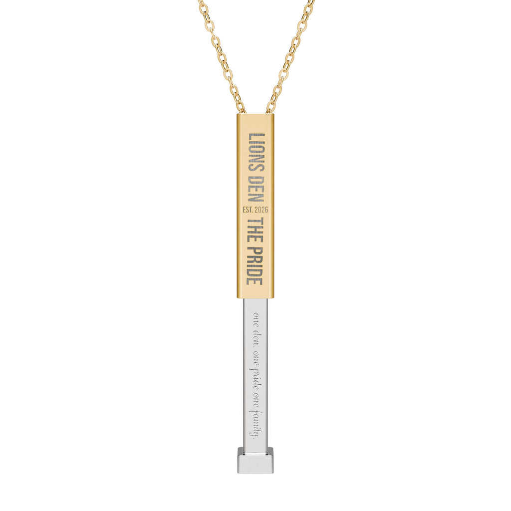 Lions Den Hidden Message Bar Necklace