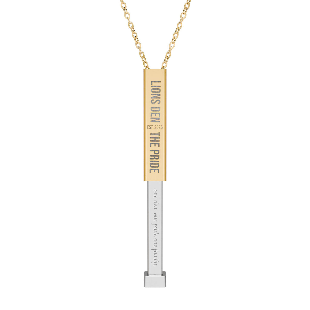 Lions Den Hidden Message Bar Necklace