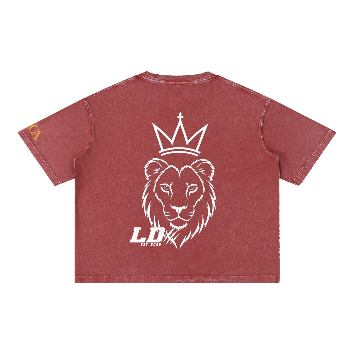 Lions Den Classic Block Mineral-Wash Boxy Tee