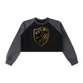 Royal Shield Color-Block Cropped Sweatshirt