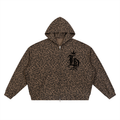 Crowned Gothic LD Leopard Waffle Zip Hoodie