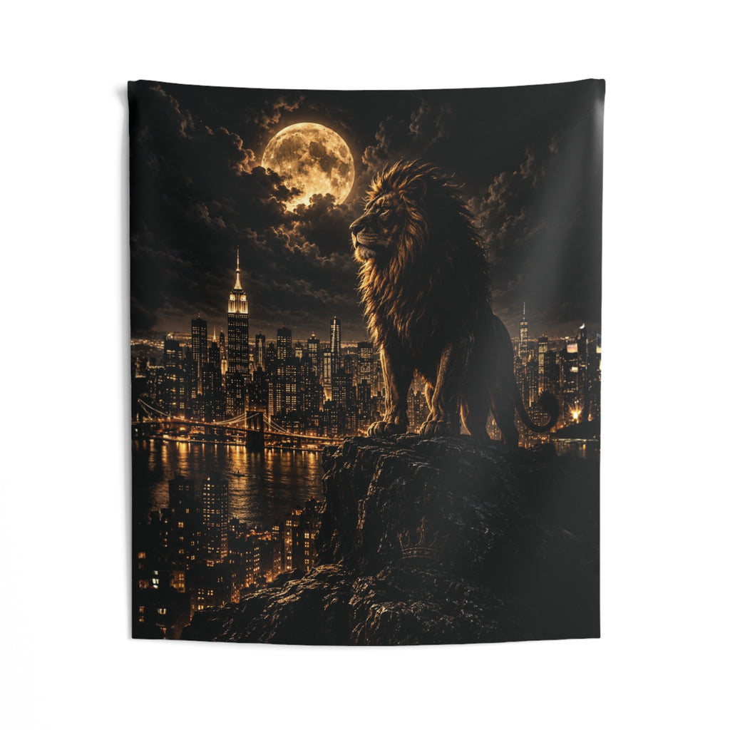 Moonlit King Over NYC Stream Backdrop